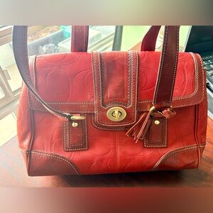 Large Burgundy Coach Handbag